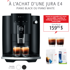 Jura E4 - Blanc Piano + Ensemble-cadeau Gratuit