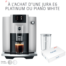 Jura E6 Blanc Piano + Ensemble-cadeau Gratuit