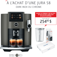 Jura S8 Inox foncé (Dark Inox) + Ensemble-cadeau Gratuit